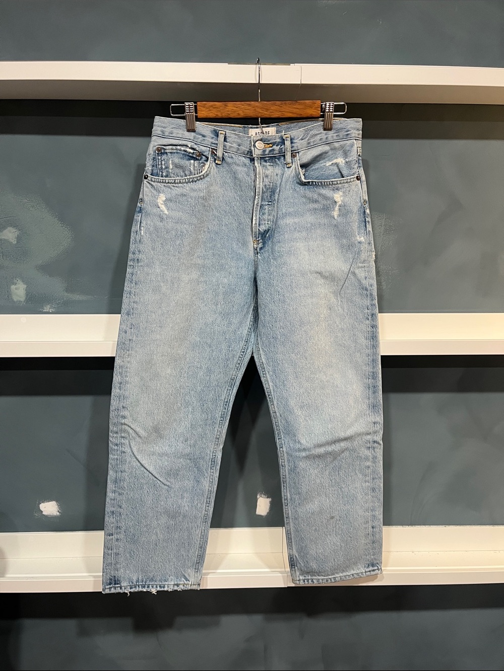 Agolde Women's Light Blue Straight Leg Jeans